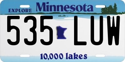 MN license plate 535LUW