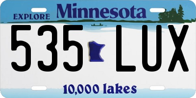 MN license plate 535LUX