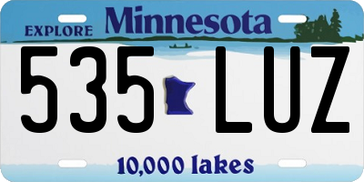 MN license plate 535LUZ
