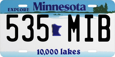 MN license plate 535MIB