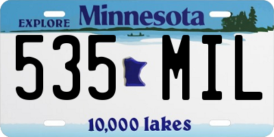 MN license plate 535MIL