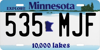 MN license plate 535MJF