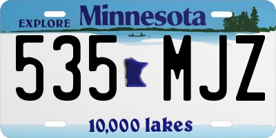MN license plate 535MJZ