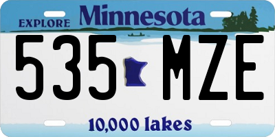 MN license plate 535MZE