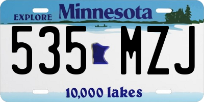 MN license plate 535MZJ