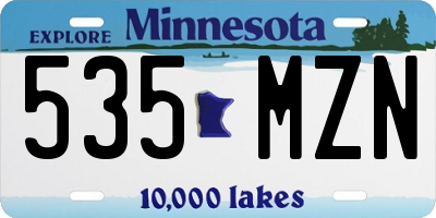MN license plate 535MZN