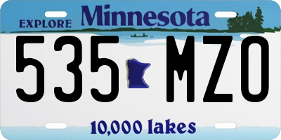 MN license plate 535MZO
