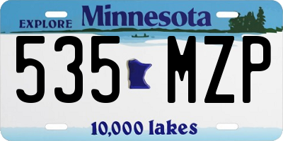 MN license plate 535MZP