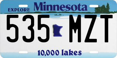 MN license plate 535MZT