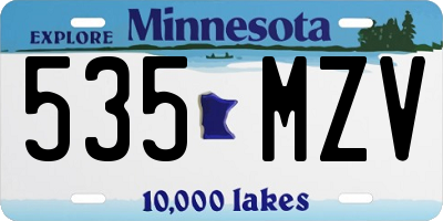 MN license plate 535MZV