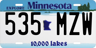 MN license plate 535MZW