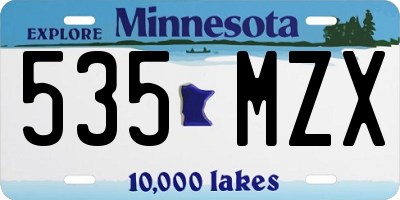 MN license plate 535MZX