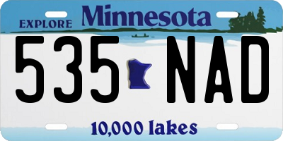 MN license plate 535NAD