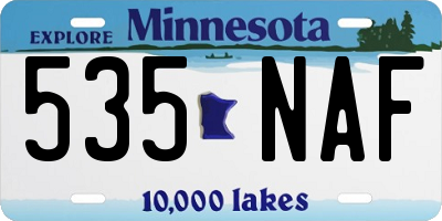MN license plate 535NAF