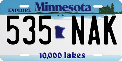 MN license plate 535NAK