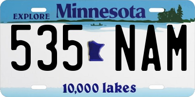 MN license plate 535NAM