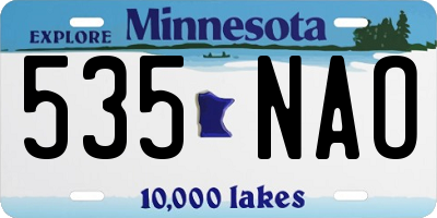 MN license plate 535NAO