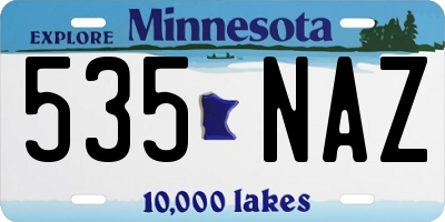 MN license plate 535NAZ