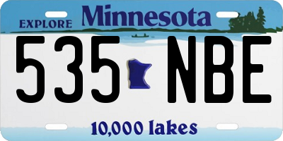 MN license plate 535NBE