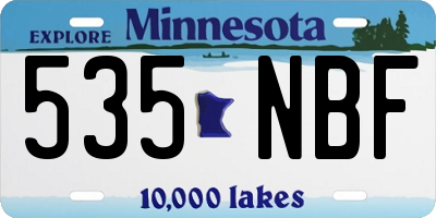 MN license plate 535NBF