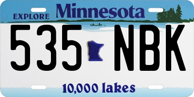 MN license plate 535NBK