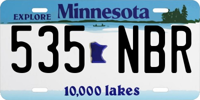 MN license plate 535NBR