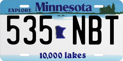 MN license plate 535NBT