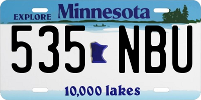 MN license plate 535NBU