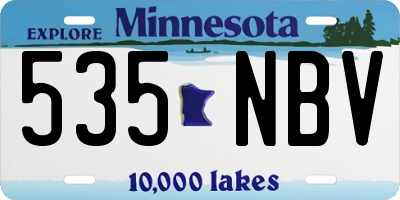 MN license plate 535NBV