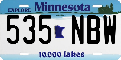 MN license plate 535NBW