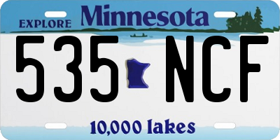 MN license plate 535NCF