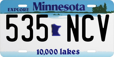 MN license plate 535NCV