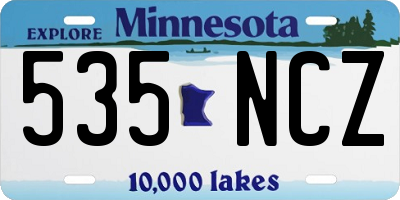 MN license plate 535NCZ