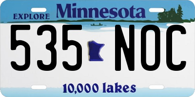 MN license plate 535NOC