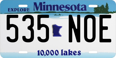 MN license plate 535NOE