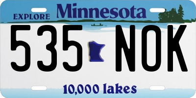 MN license plate 535NOK