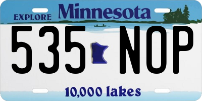 MN license plate 535NOP