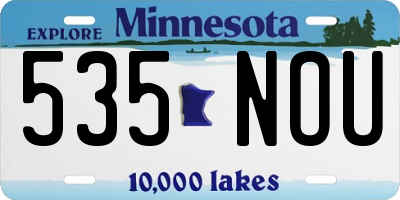 MN license plate 535NOU