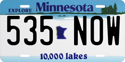 MN license plate 535NOW