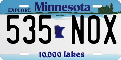 MN license plate 535NOX