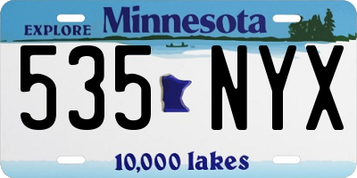 MN license plate 535NYX