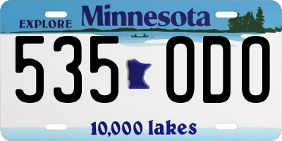 MN license plate 535ODO