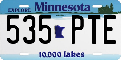 MN license plate 535PTE