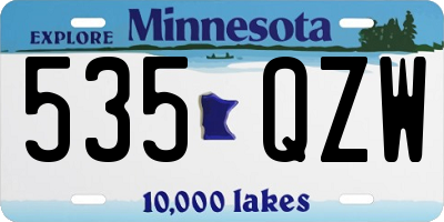 MN license plate 535QZW