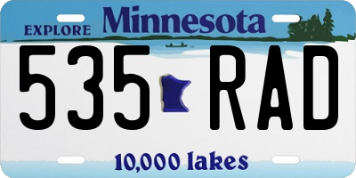MN license plate 535RAD