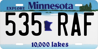 MN license plate 535RAF