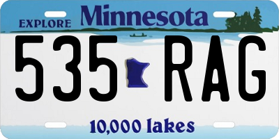 MN license plate 535RAG