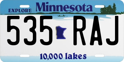 MN license plate 535RAJ