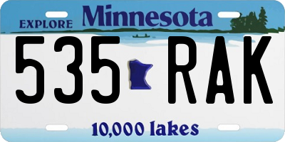 MN license plate 535RAK