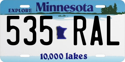 MN license plate 535RAL